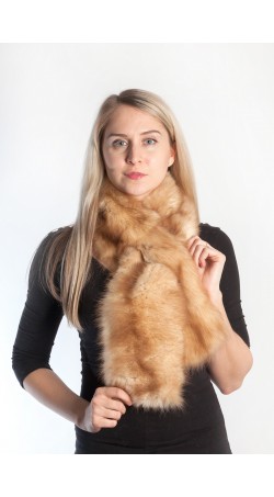 Golden sable fur scarf